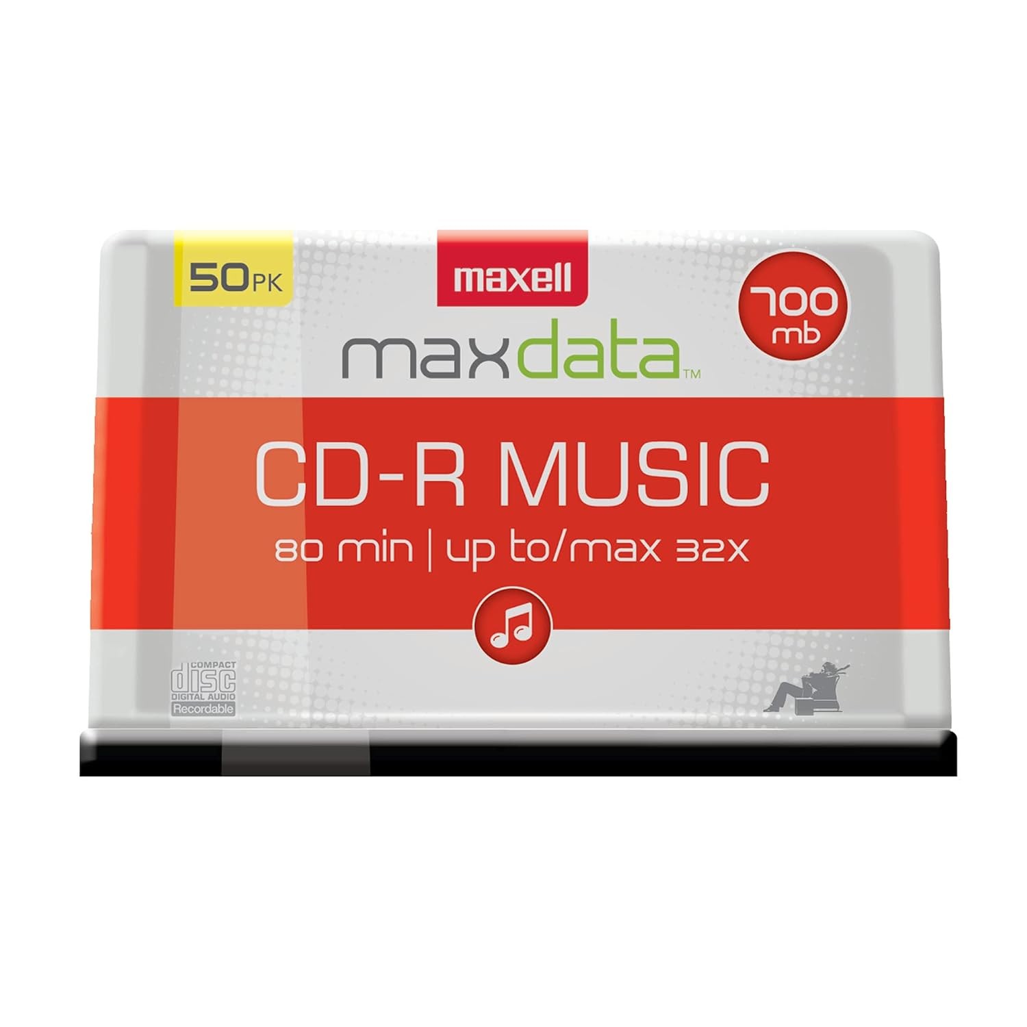 Blank CD-R Audio Music Discs 50pk Maxell CD-R Music Blank Media Spindles
