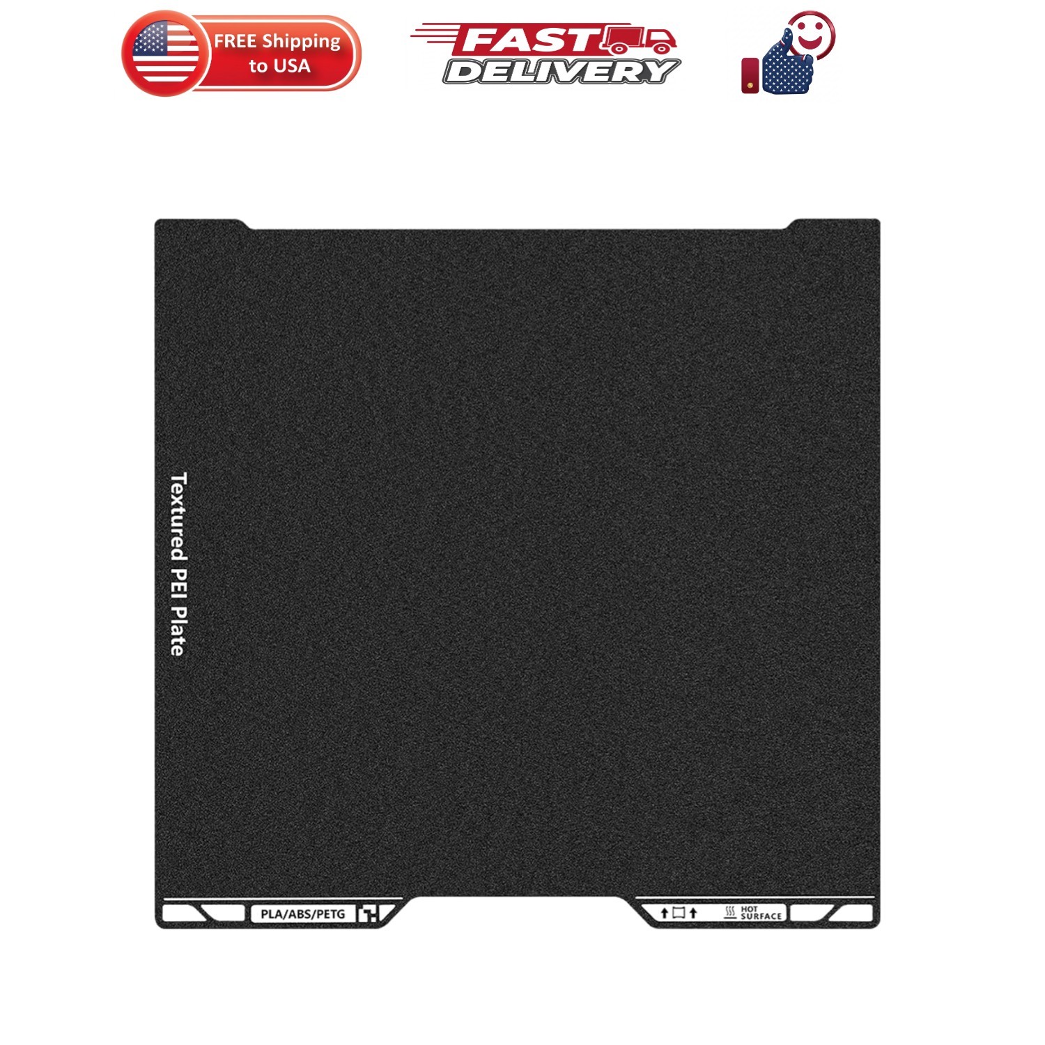 H2D PEI Build Plate, 3D Printer Double Sided Black Textured PEI Platform with...
