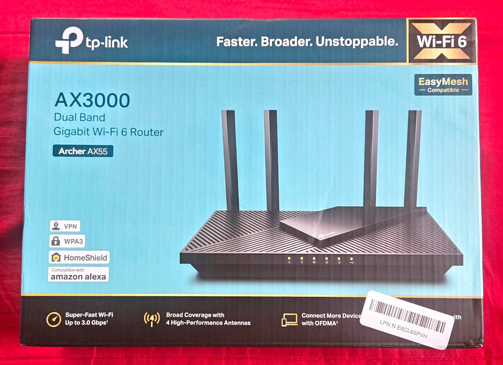 TP-Link AX3000 Dual Band Gigabit Wifi 6 Router (Archer AX55) New