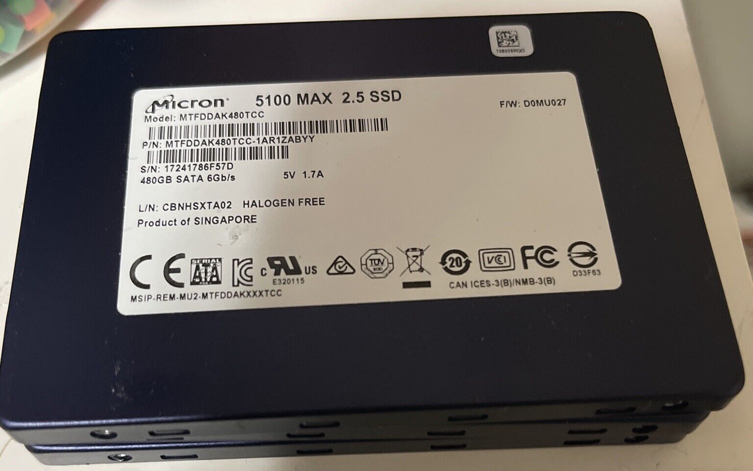 Micron 5100 MAX 480GB 2.5 inch (MTFDDAK480TCC) Enterprise SSD