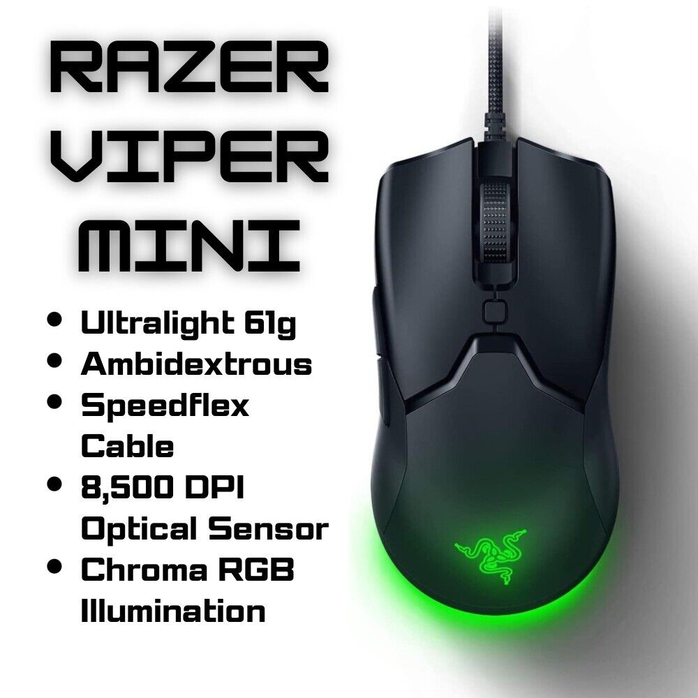 Razer Mice Chroma USB Wired Optical Computer Gaming Mouse 10000dpi Viper Mini