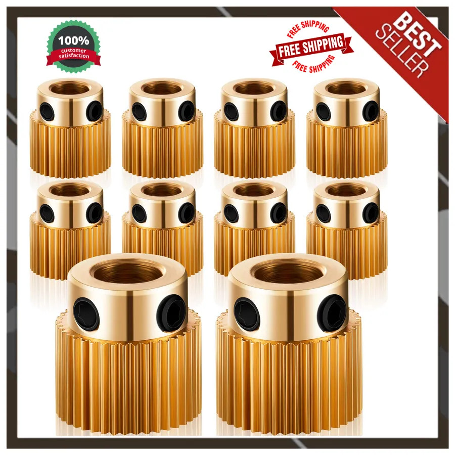 Mudder 10 Pcs Ender 3 Extruder Gear, 40 Teeth Brass Extruder Wheel