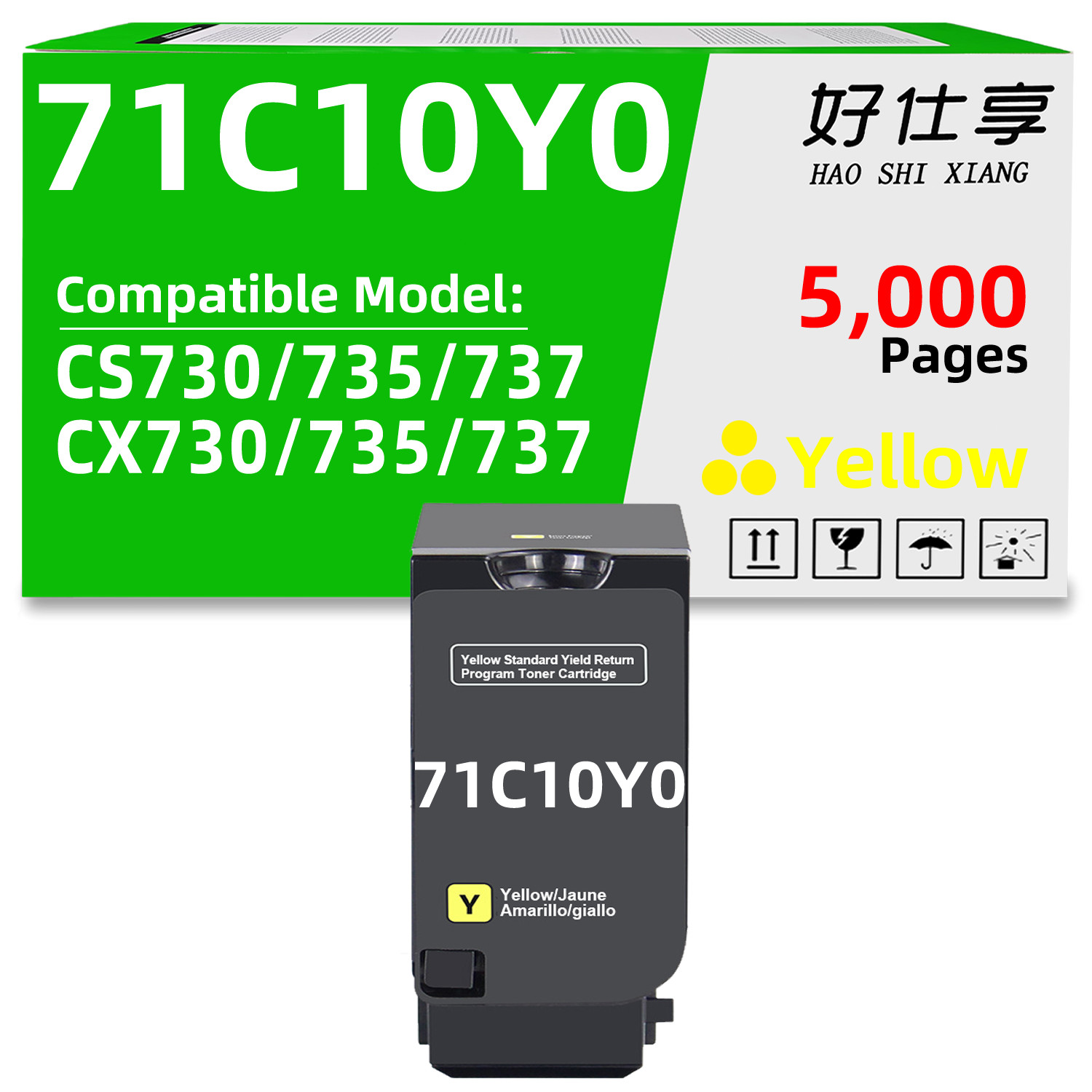71C10Y0 Magenta Toner Cartridge Compatible for Lexmark CS730/735/737 CX730/737
