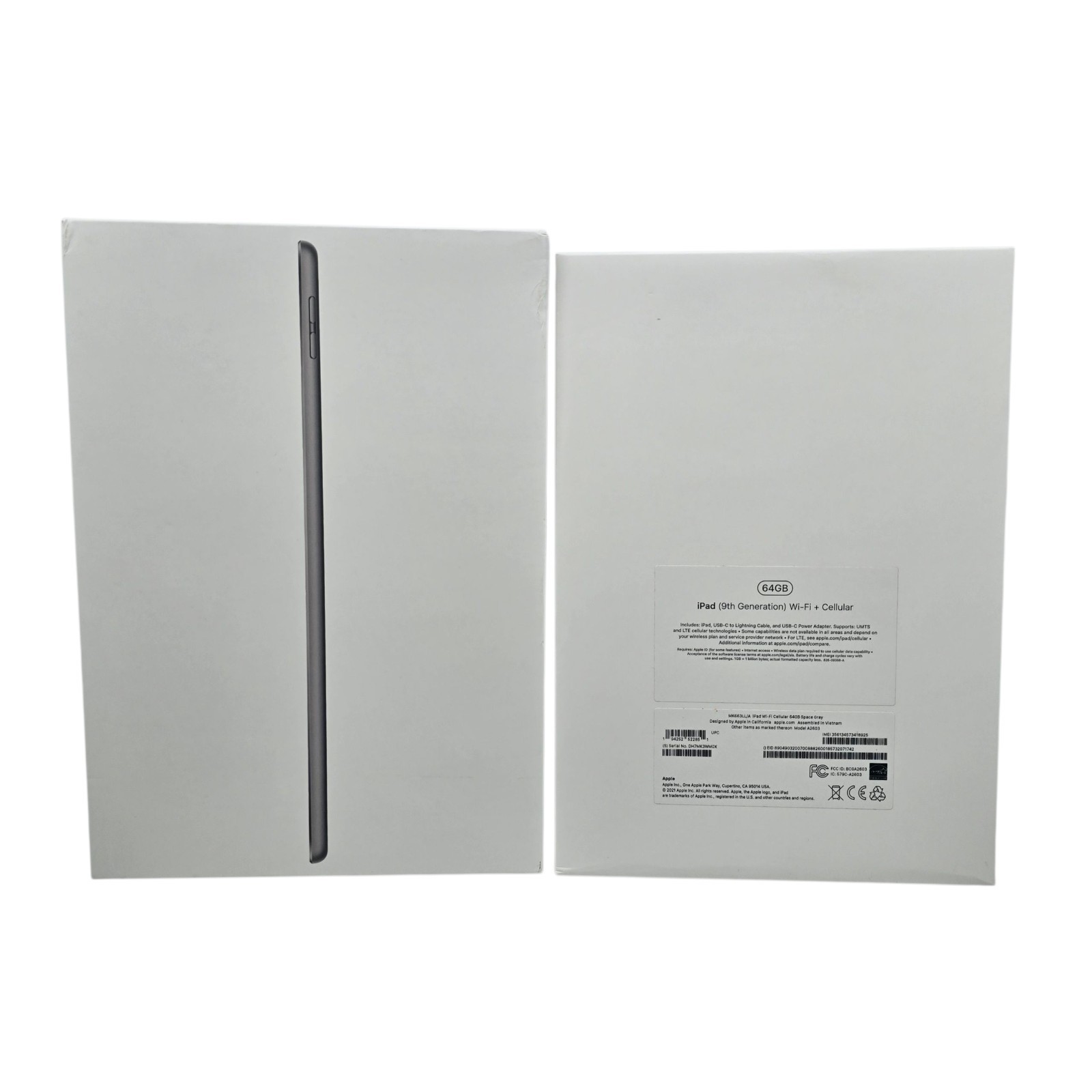 EMPTY BOX ONLY iPad 64GB 10.2” Silver 9th Generation Wifi Cellular Tablet Box