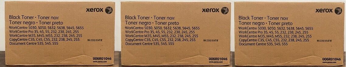 3 Cases XEROX R1 006R010461 Toners & Waste Containers (6 toners & 3 Wastes)
