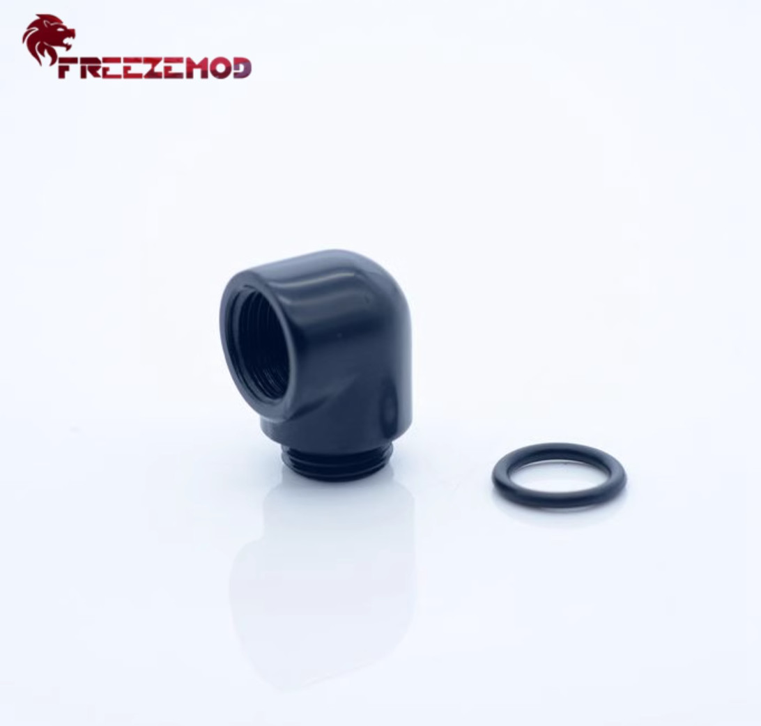 2X Freeze Mod M-F 90° right angle G1/4  thread copper Fitting water cooling