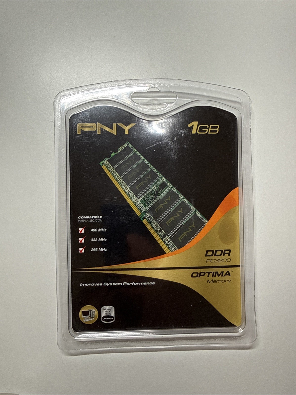 NEW PNY Optima 1GB DDR 400 MHz PC3200 Desktop DIMM Memory Module MD1024SD1-400