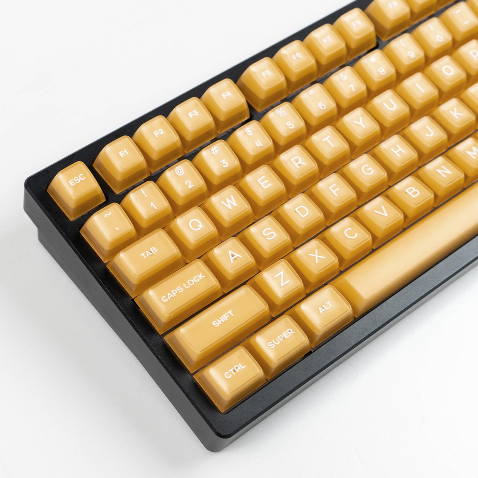 142 Keys PBT Doubleshot Translucent Keycaps Yellow SA Profile Custom Key Set