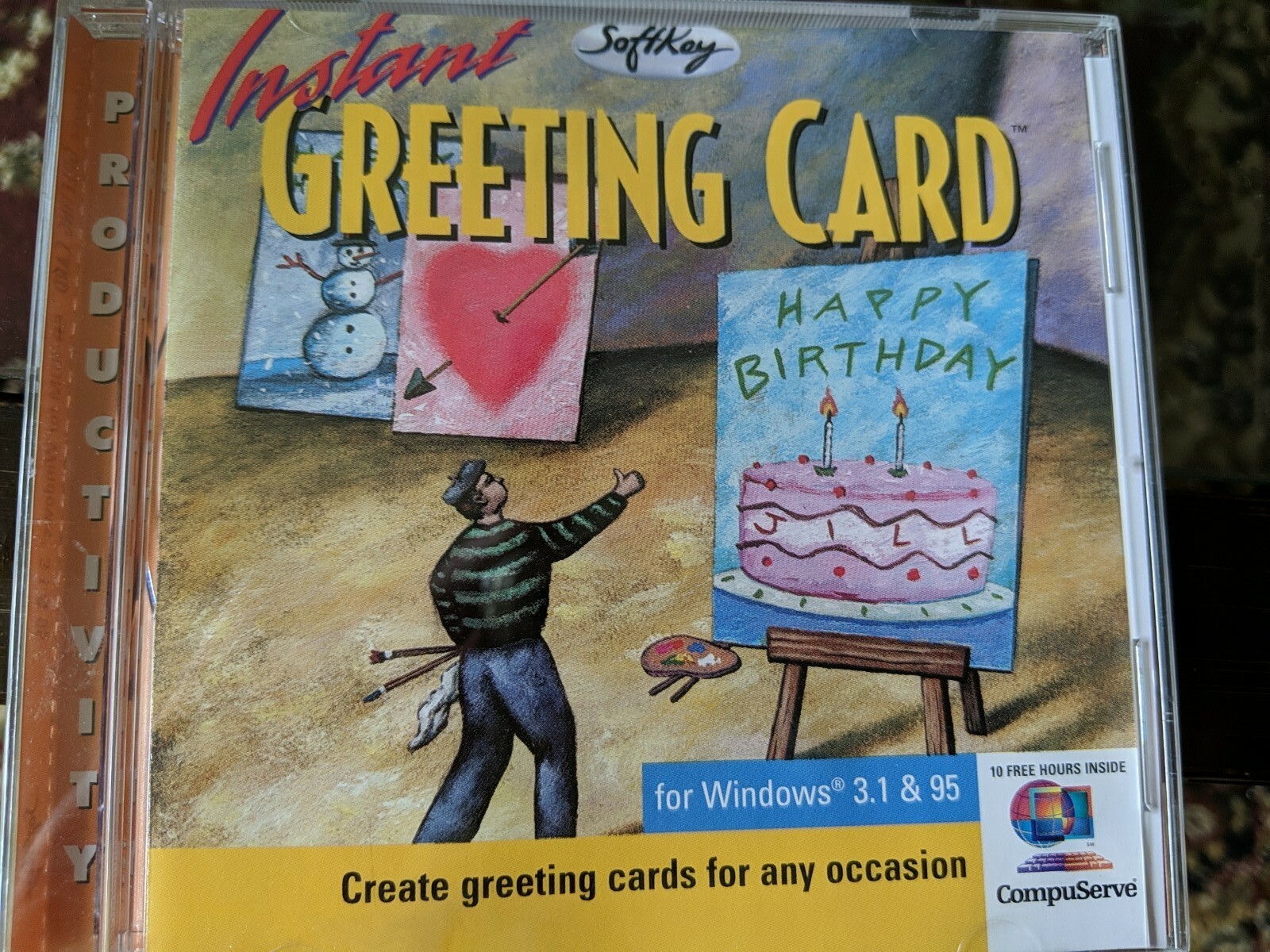 Instant Greeting Card SoftKey -CD ROM Windows 3.1 & 95 