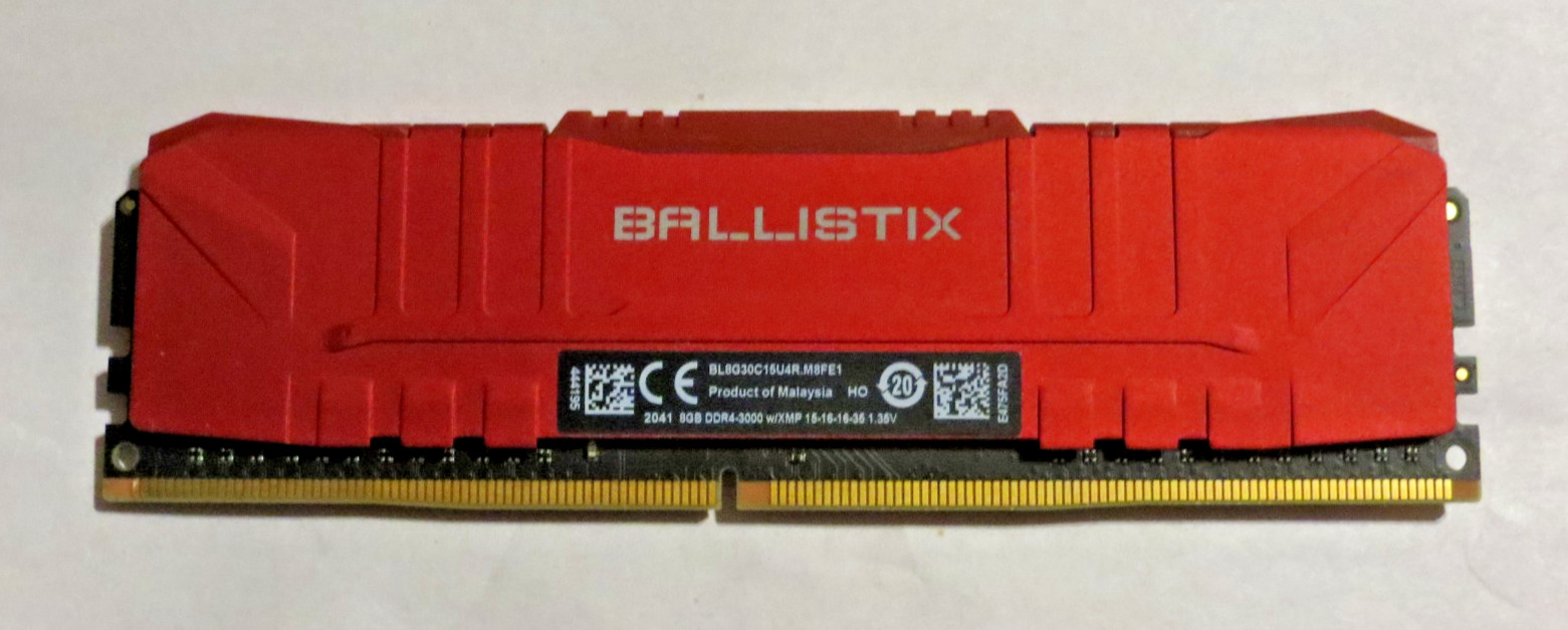 8GB DDR4 3000MHz PC4-24000 Desktop RAM Crucial Ballistix Red BL8G30C15U4R.M8FE1