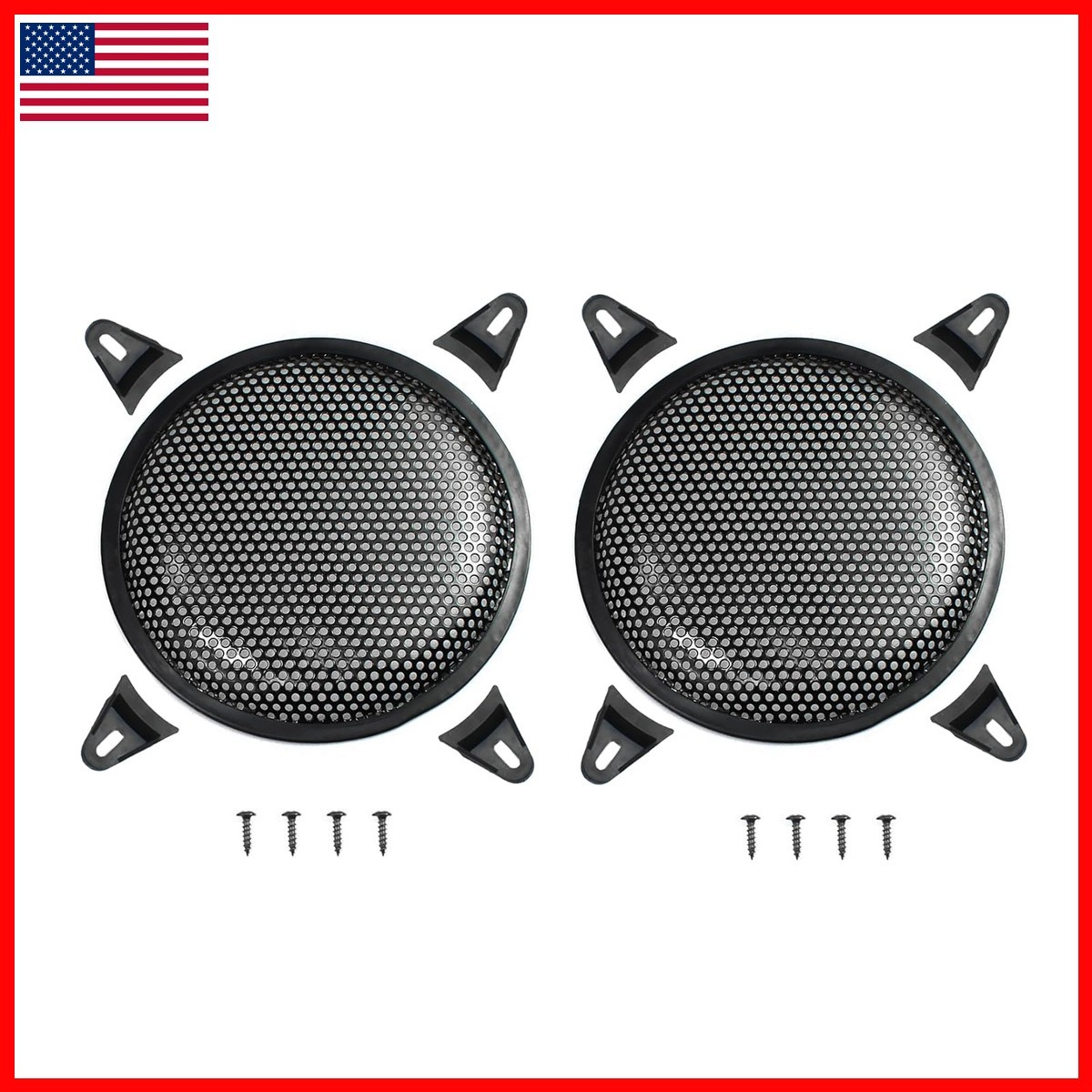 SYCZIOHU 2 Pcs 10 Inch Steel Mesh Round Subwoofer Grill with 4 Clamps Car Audio