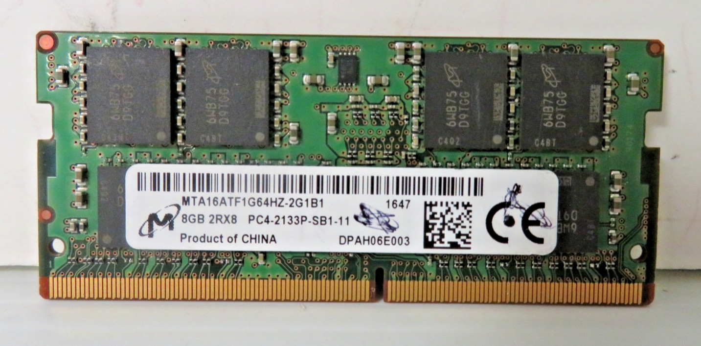 Micron 8GB 2RX8 PC4-2133P-SB1-11 Laptop RAM SODIMM MTA16ATF1G64HZ-2G1B1