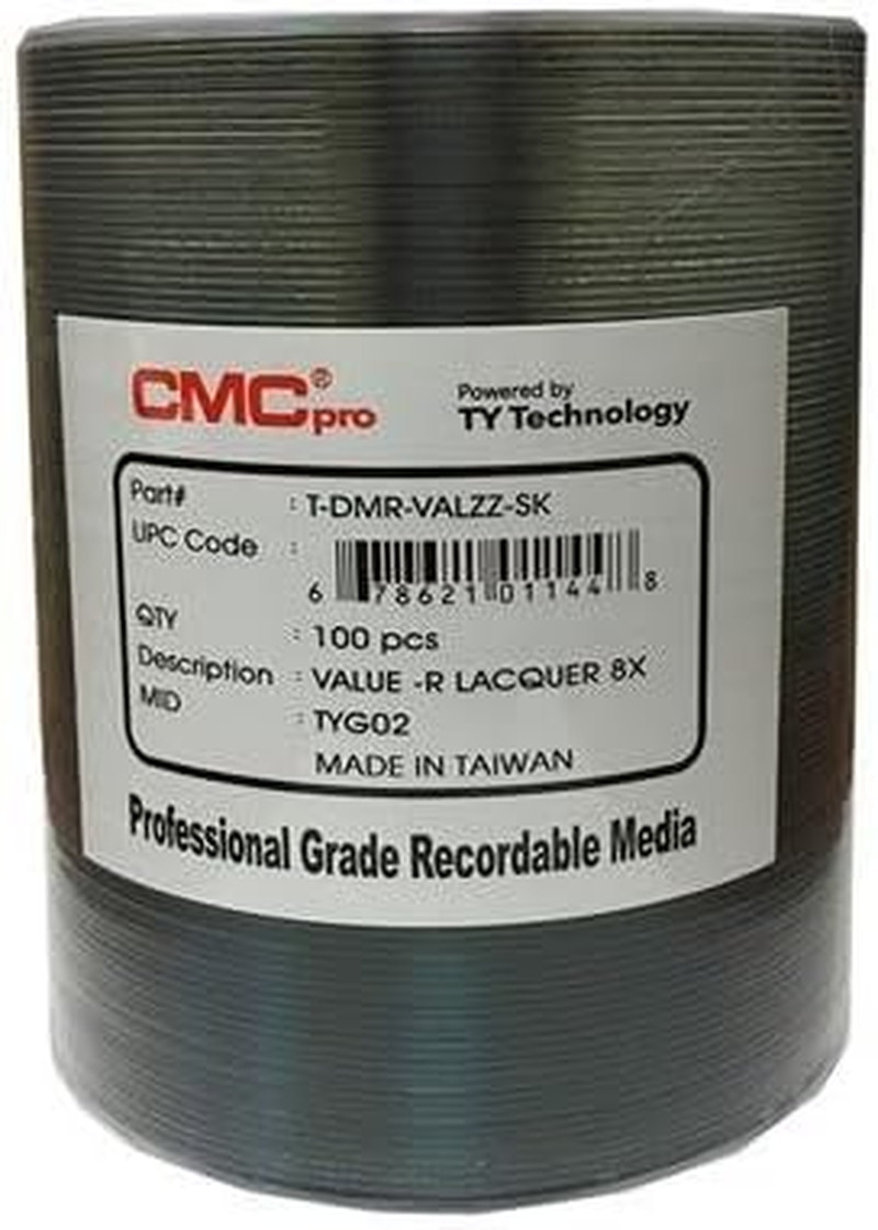 Cmc Pro/Taiyo Yuden DVD-R4.7GB/120MIN Valueline 8X/16X Silver Thermal Lacquer Cl