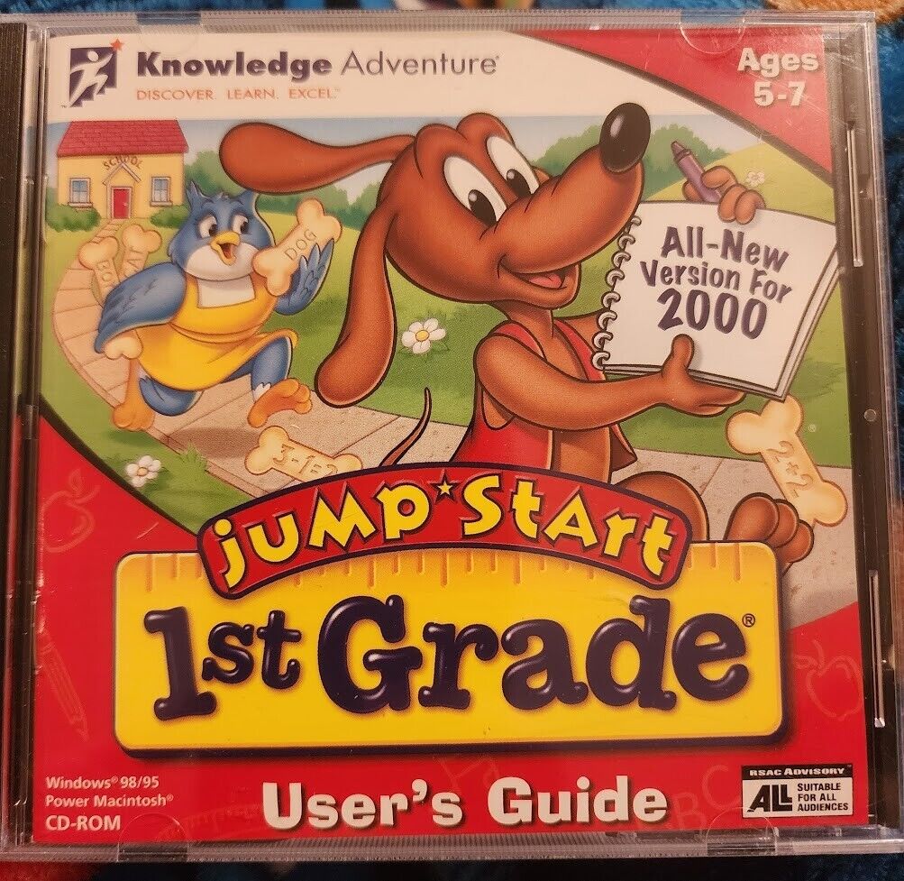 Jump Start 1st Grade Knowledge 1995 CD-ROM Homeschool Education Learning