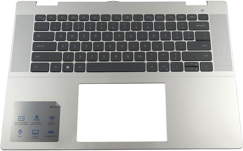 For Dell Inspiron 16 Plus 7630 7635 2in1 Palmrest Backlit Keyboard 0N48VJ Top