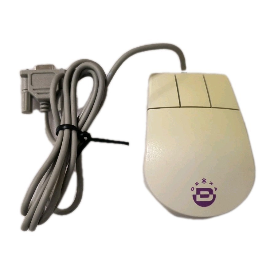 VINTAGE DEXXA by LOGITECH M-M31 MECHANICAL 3 BUTTON SERIAL MOUSE DS-BIN4