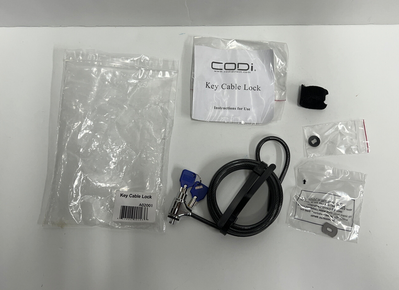 NEW - CODI A02001 Security Laptop Key Cable Lock