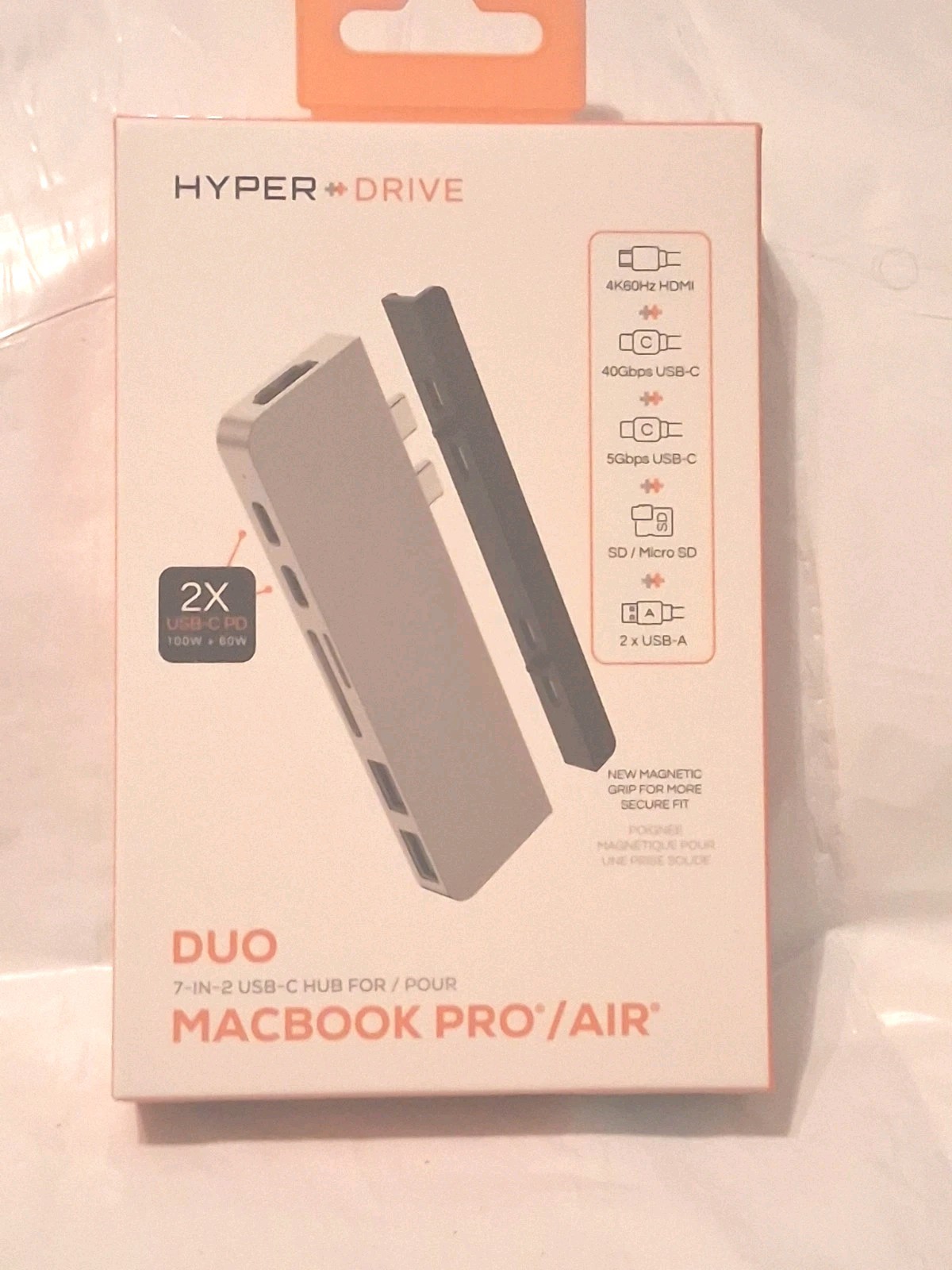 HYPER HyperDrive DUO 7-in-2 USB-C Hub for Apple MacBook Pro/Air - Silver