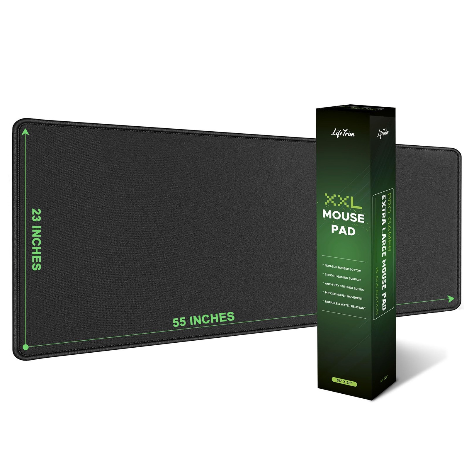 Extra Large Desk Mat 55x23 Inch, 5mm Extra Thick Extended Gaming Mouse Pad Fu...