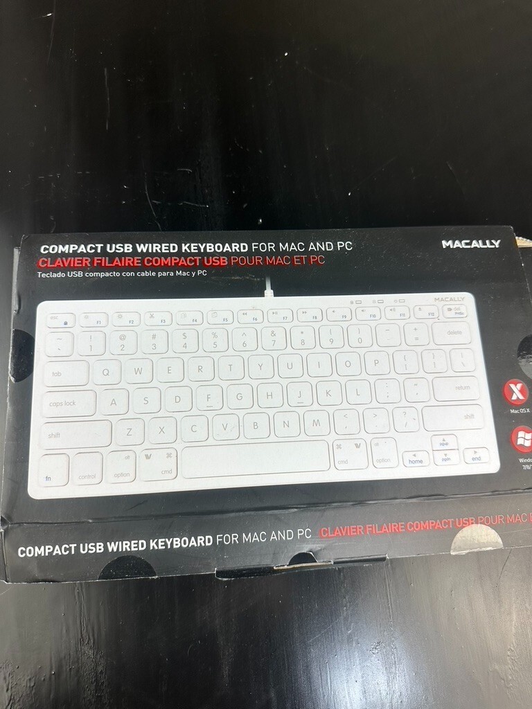 MACALLY Compact USB Wired Keyboard