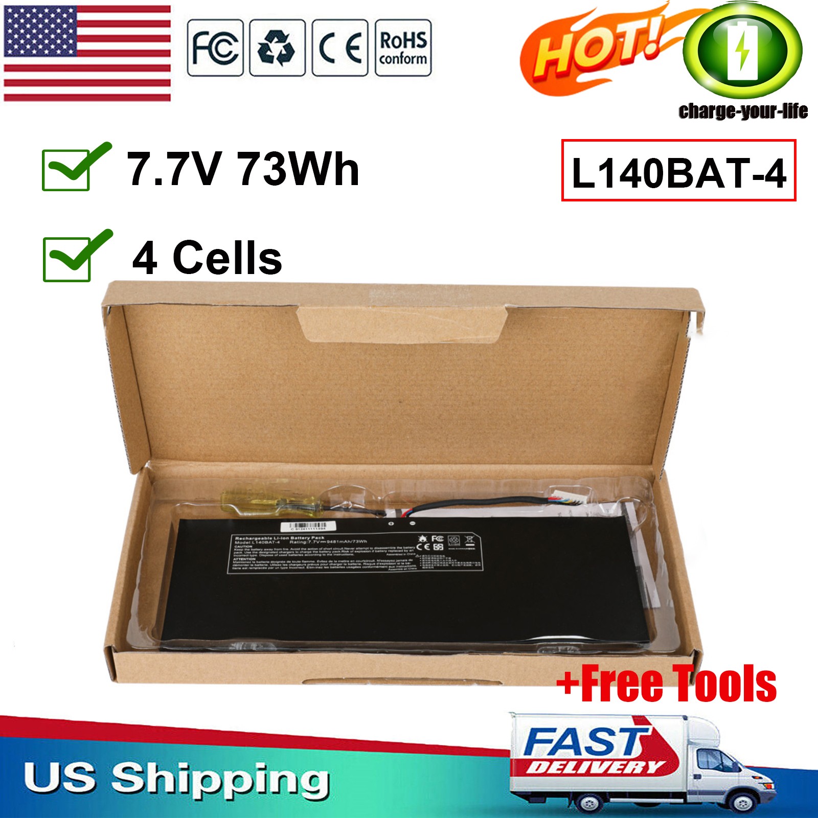 L140BAT-4 Battery For CLEVO Lemp9 System76 Darter Pro 2021 L140CU L141CU L140MU