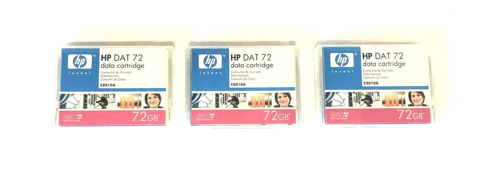 HP 72GB Data Cartridge C8010A [Lot of 3] NOS