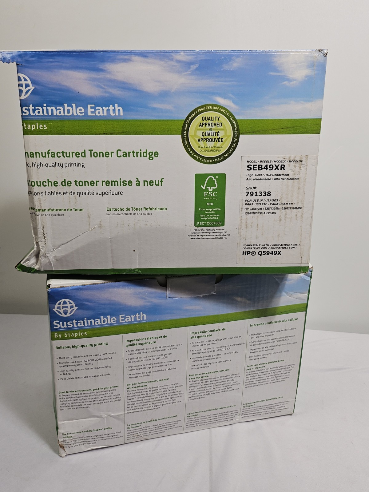 2 - Sustainable Earth High Yield Toner Cartridge Model# SEB49XR - HP Q5949X