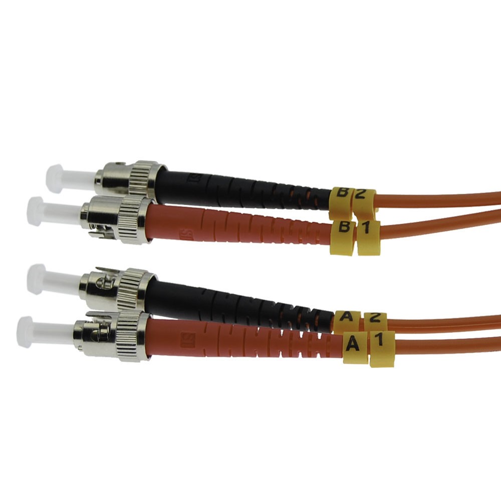 5 Pack of 0.3m ST/UPC ST/UPC OM1 Multimode Duplex Fiber Optic Patch Cable