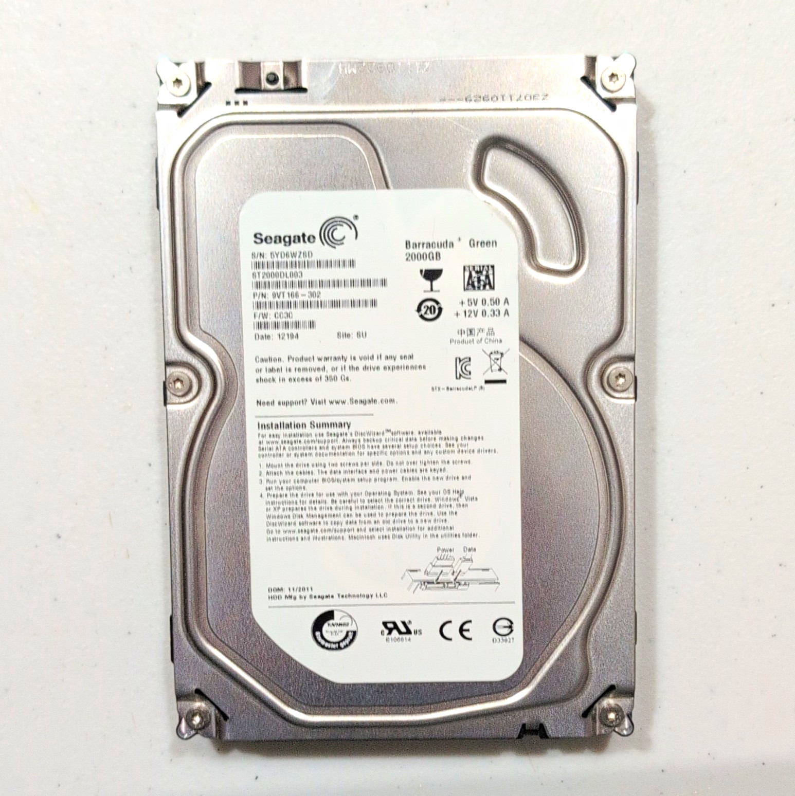 Seagate Barracuda Green 2TB 3.5" SATA II 5900RPM 64MB HDD ST2000DL003