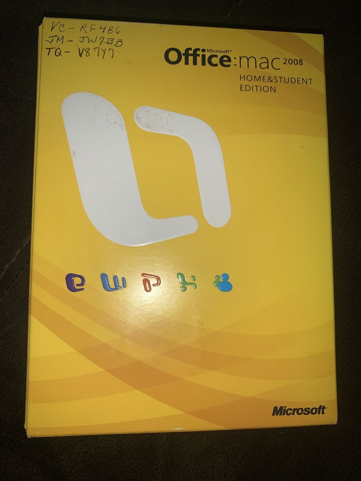 MICROSOFT OFFICE MAC 2008 HOME & STUDENT EDITION WITH 3 PRODUCT KEYS