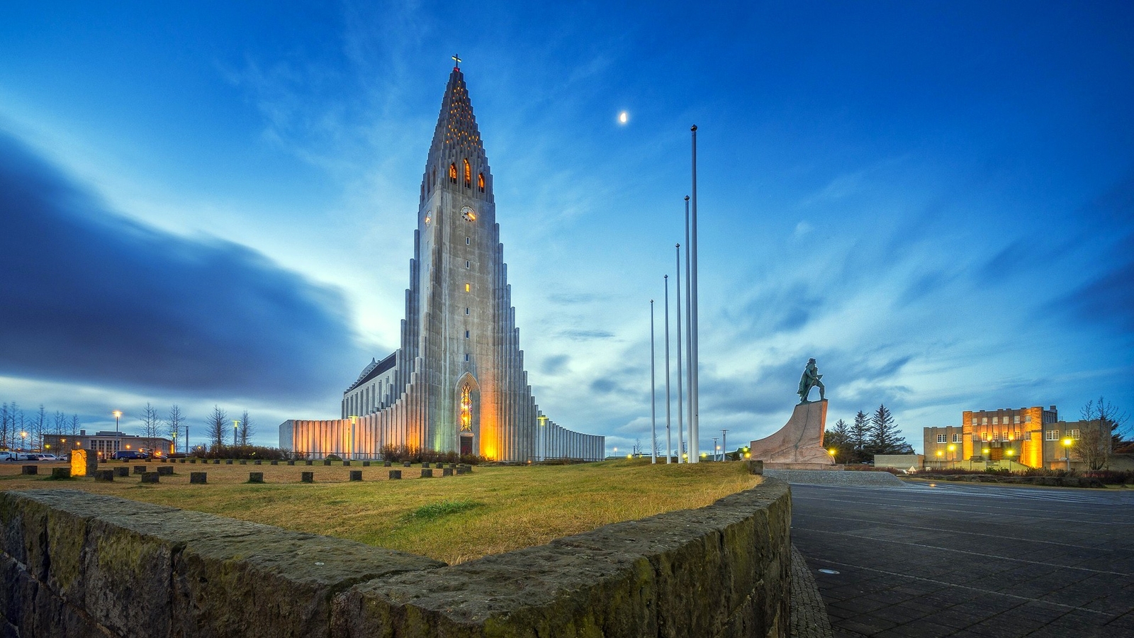 Landscape architecture building reykjavik iceland church Custom Gaming Mat Desk