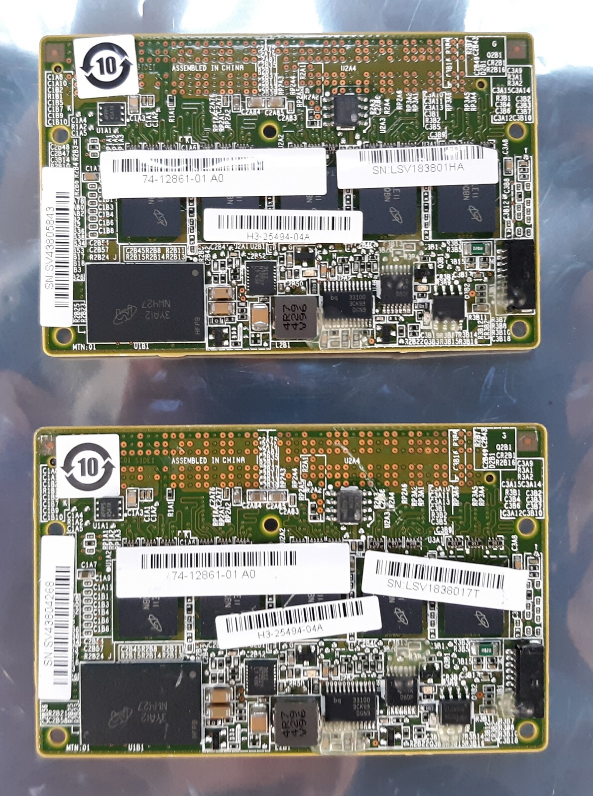Pair of Cisco UCSC-MRAID12G-4GB Raid Controller Cache Memory 74-12861-01