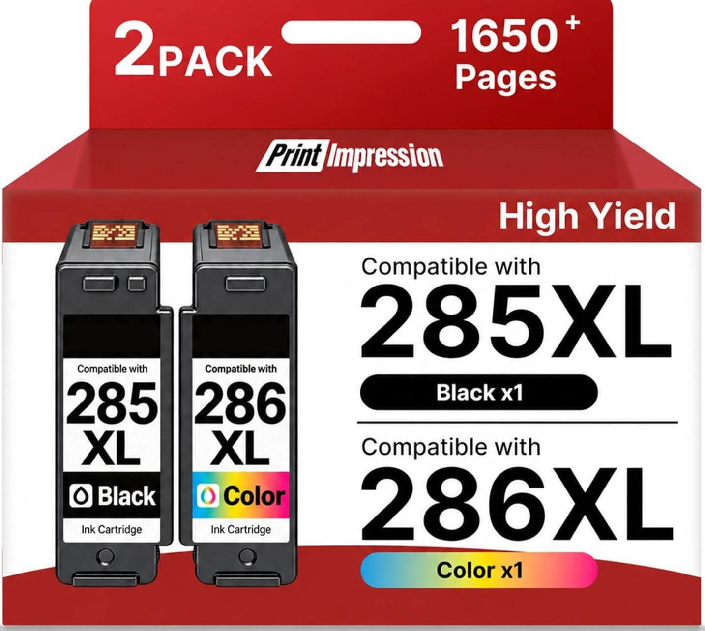PG285 XL / CL286 XL Ink Value Pack (2 Cartridges), Compatible with TR7820 TS7720