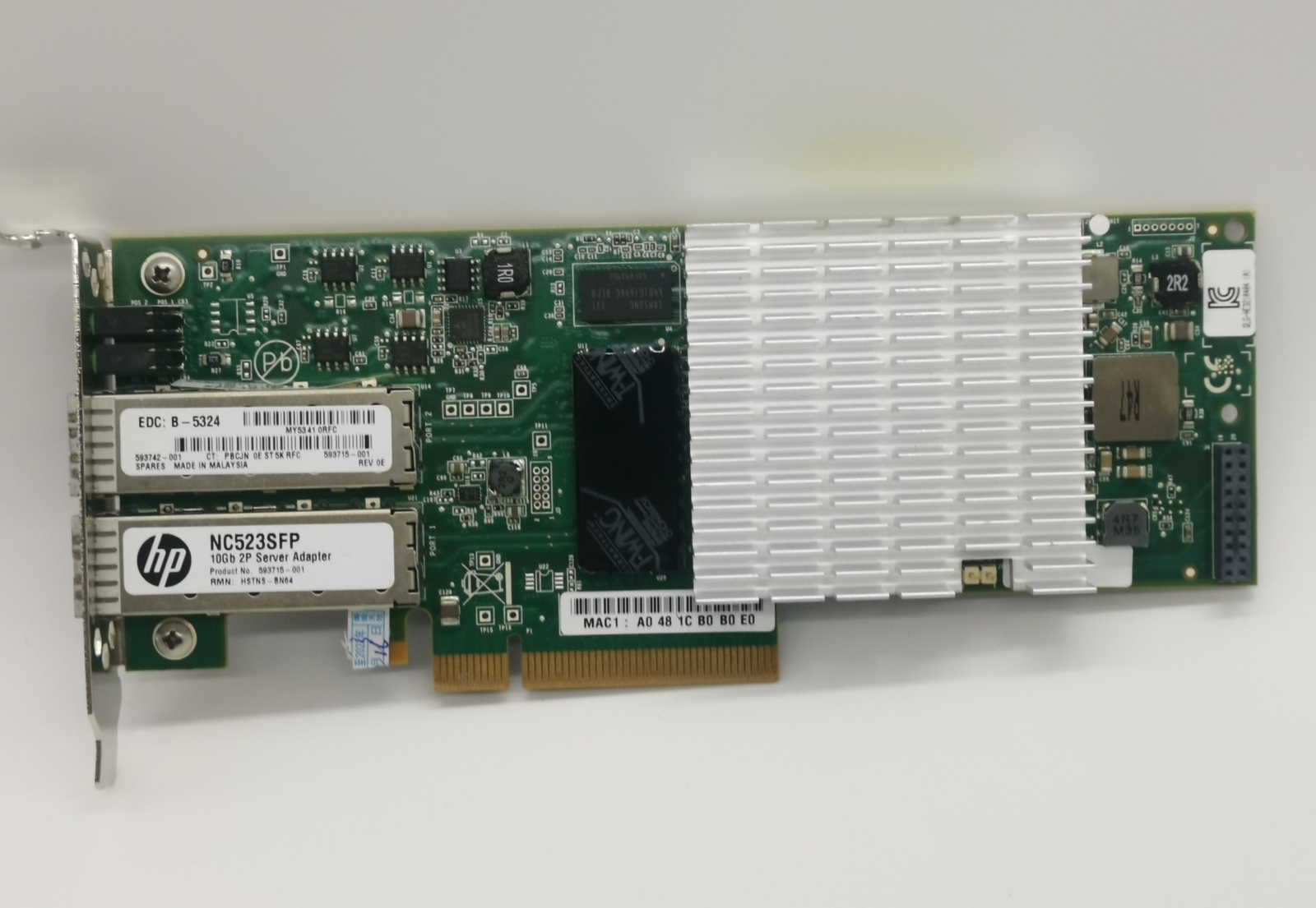 HP NC523SFP QLE3242-HP Dual Port 10Gb Ethernet 10GbE SFP+ PCI-E NIC Network