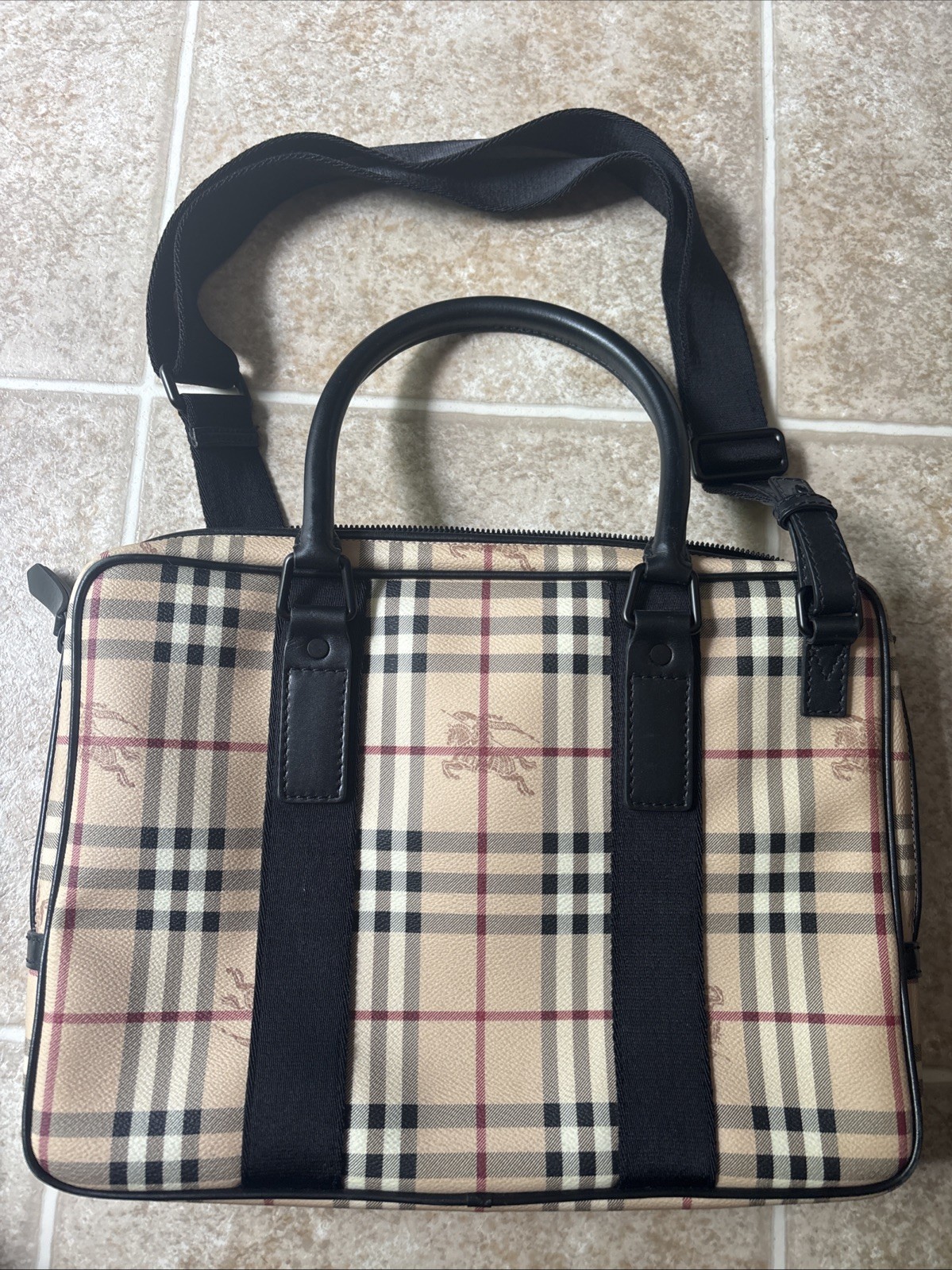 Burberry Haymarket Medium Briefcase