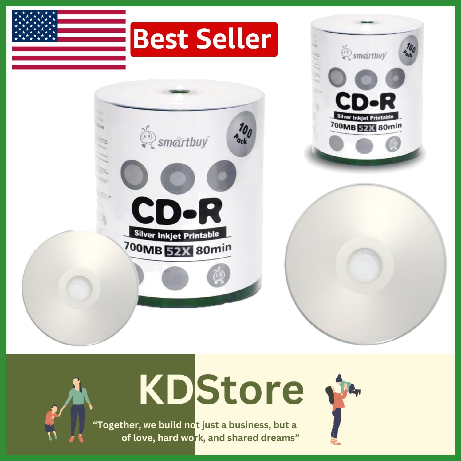 High-Quality 700MB 52x CD-R Hub Printable Discs – Perfect for Data Archiving