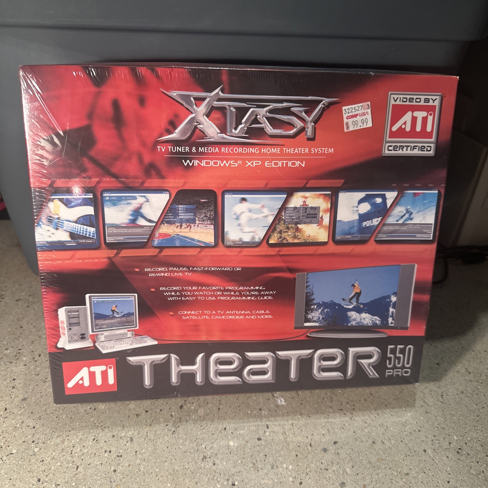 ATI Theater 550 Pro Xtasy Windows XP TV Tuner Home Theater System Chip Card NEW