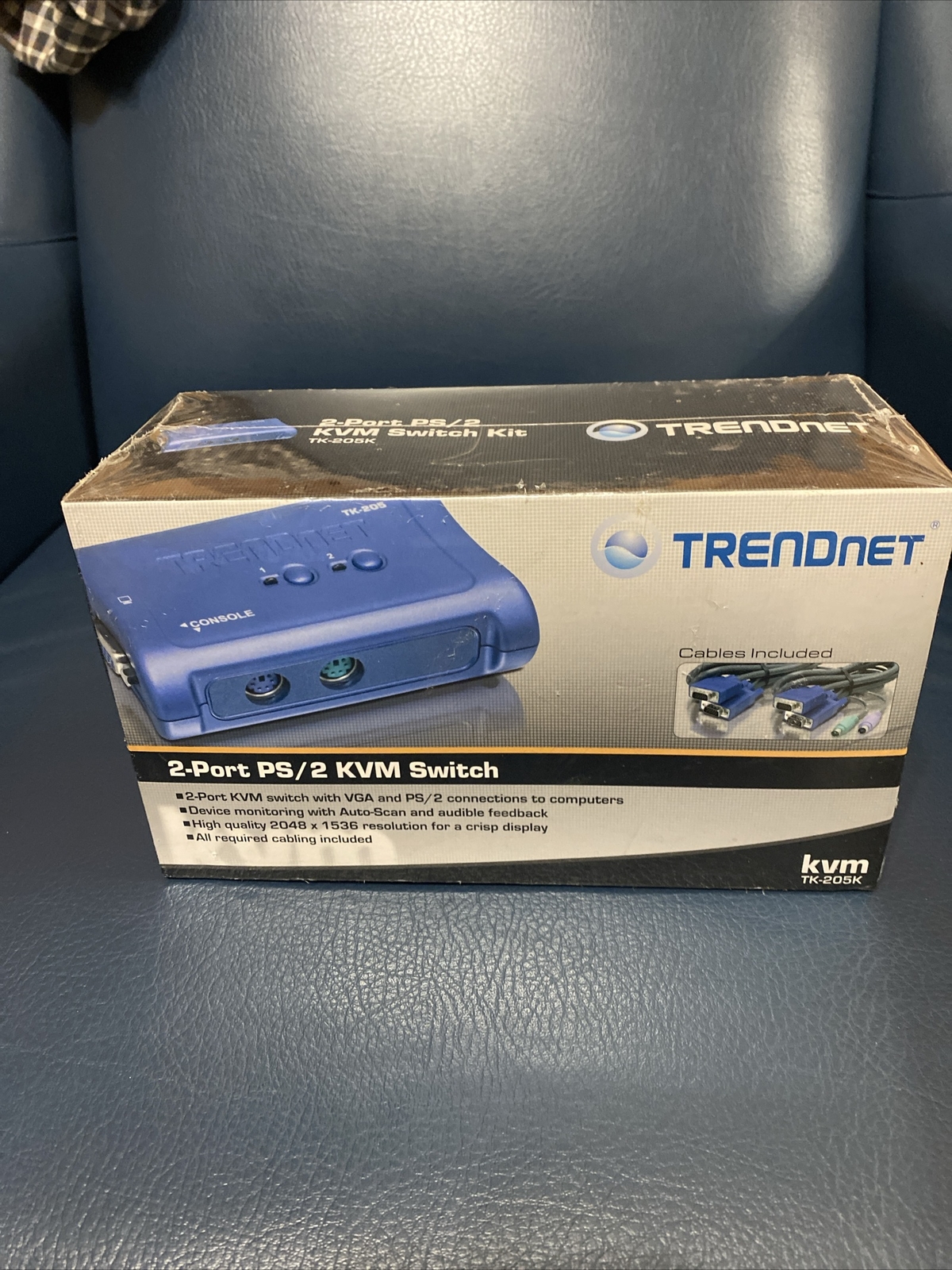 TRENDnet 2-Port PS/2 KVM Switch Kmv TK-205k Sealed Unopened 