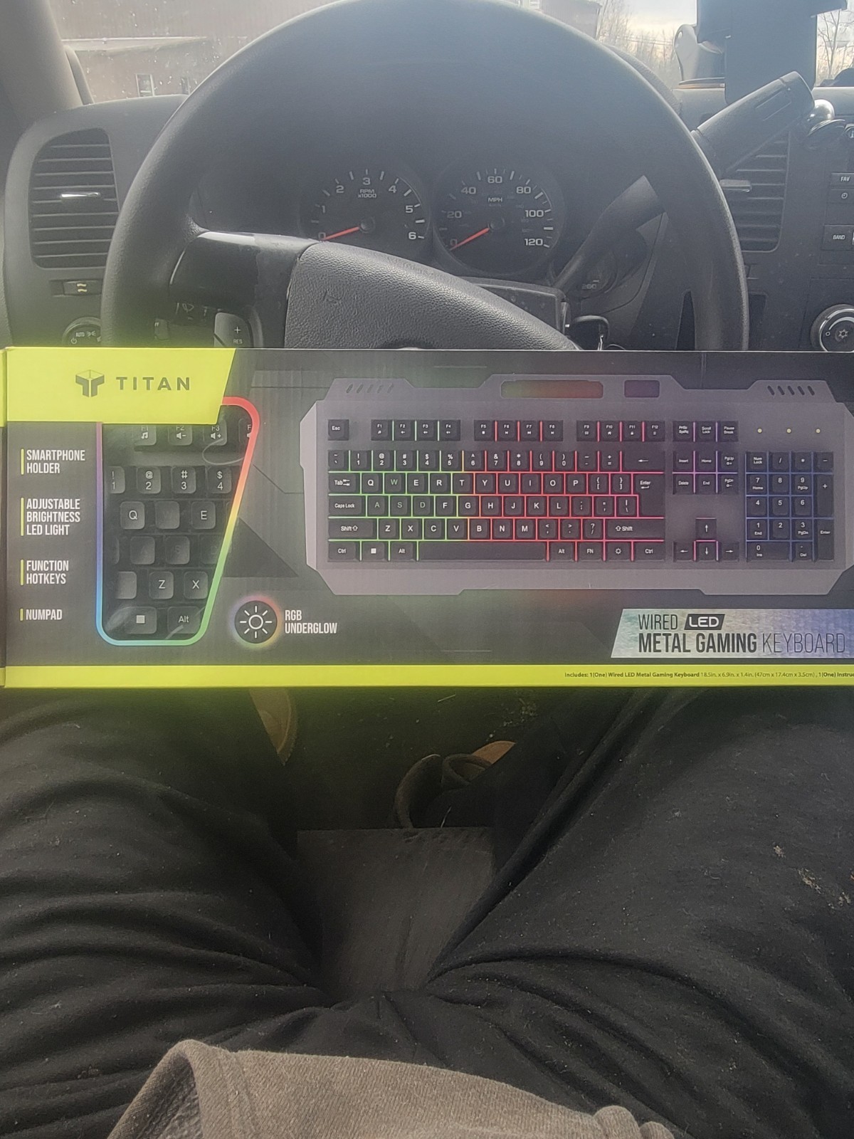 TITAN Wired LED Metal Gaming Keyboard w/Smartphone Holder #GA-0254 NEW