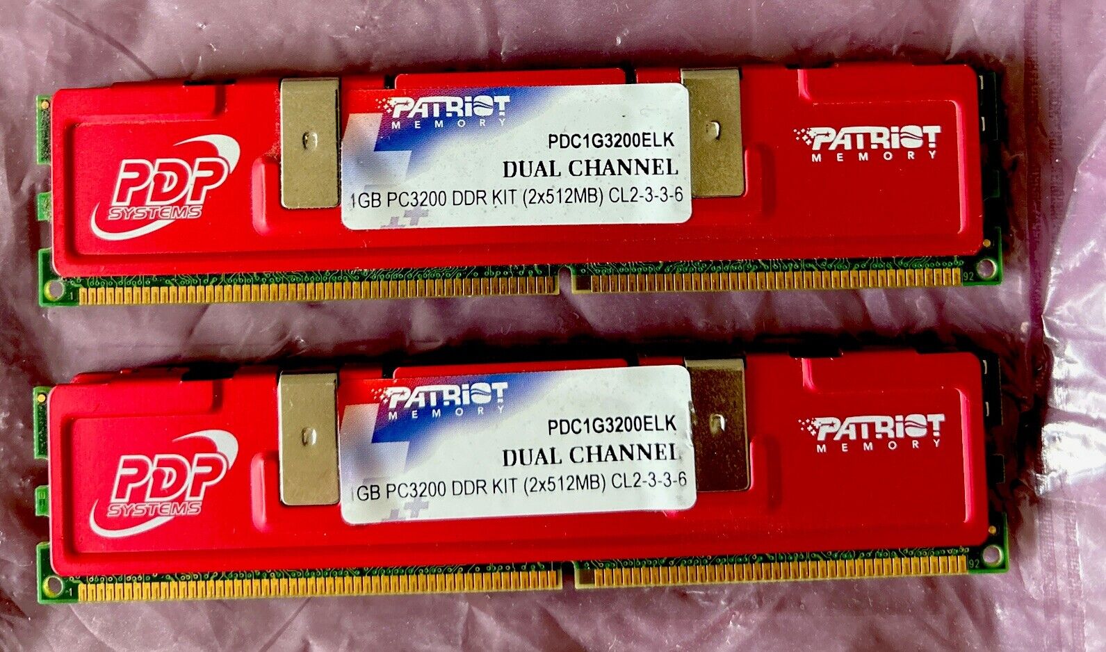 PATRIOT MEMORY 1GB PC3200 DDR KIT 1 GB DDR400 (2x512MB) PDC1G3200ELK CL2-3-3-6