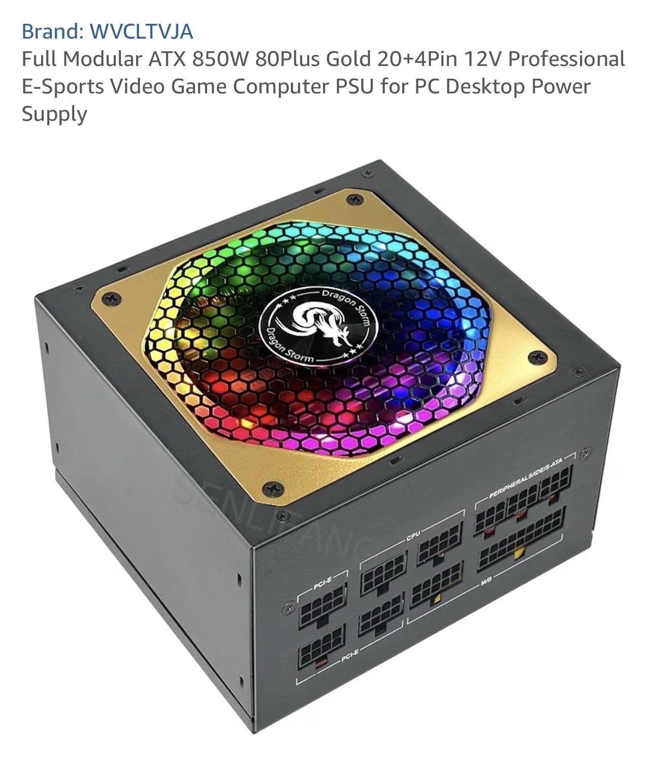 Full Modular ATX 850W 80Plus Gold 20+4Pin 12V Professional E-Sports Video Game