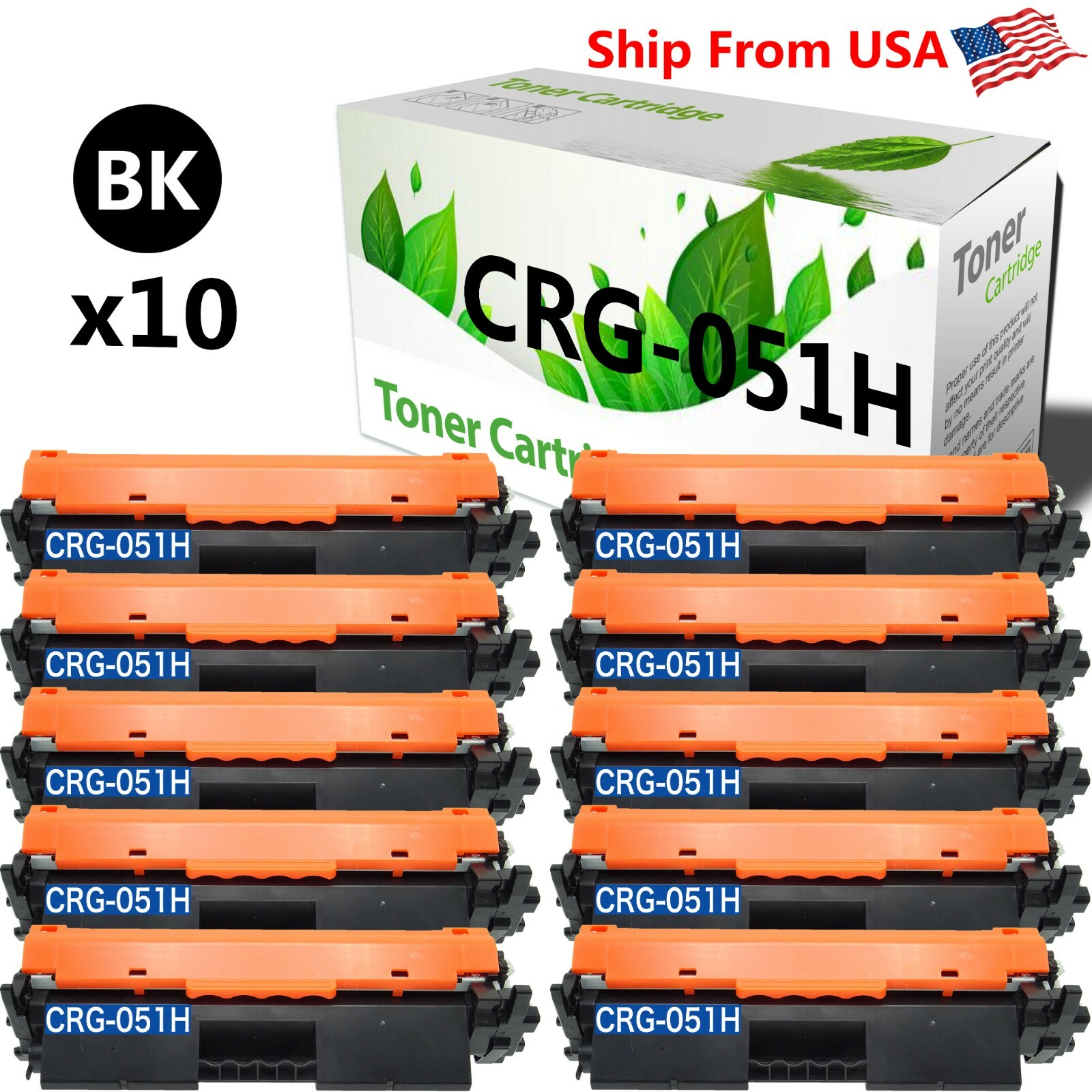 10PK CRG051H Toner Cartridge 051H for imageCLASS MF267dw LBP162dw