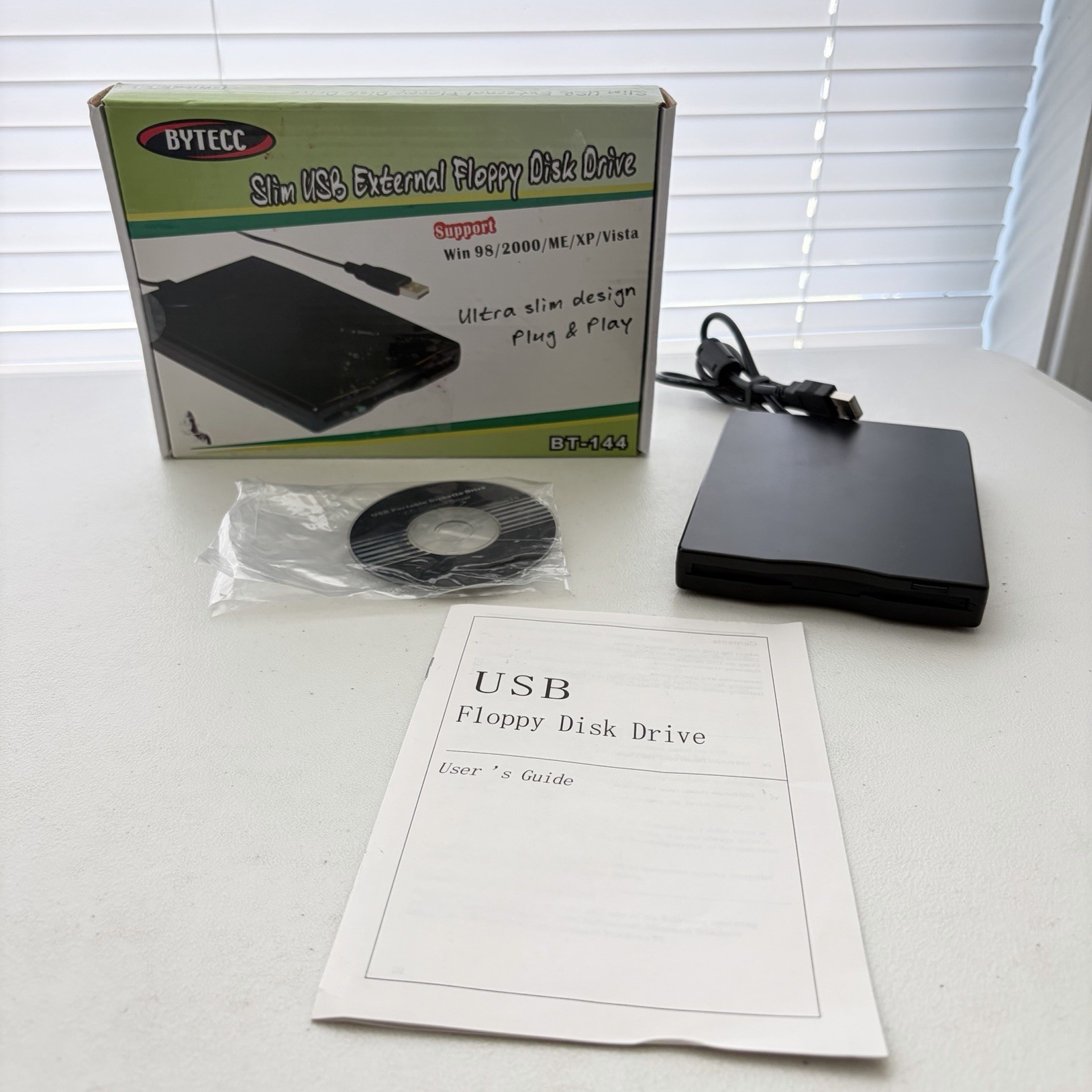Bytecc Slim USB External Floppy Disk Drive New Open Box
