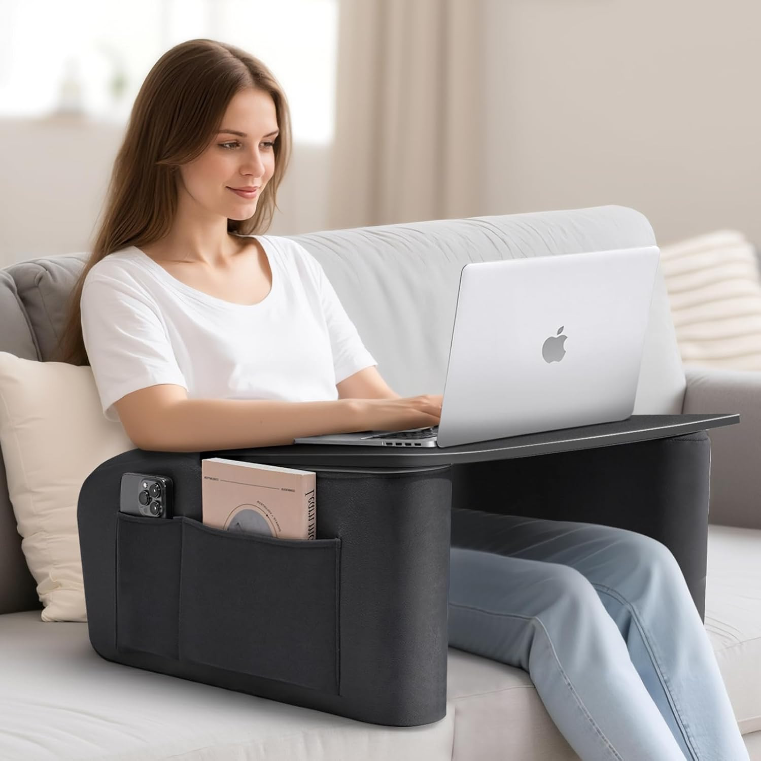 Lap Desk for Adults with Arm Rests,Ergonomic Laptop Pillow Stand for Bed,Couch,F