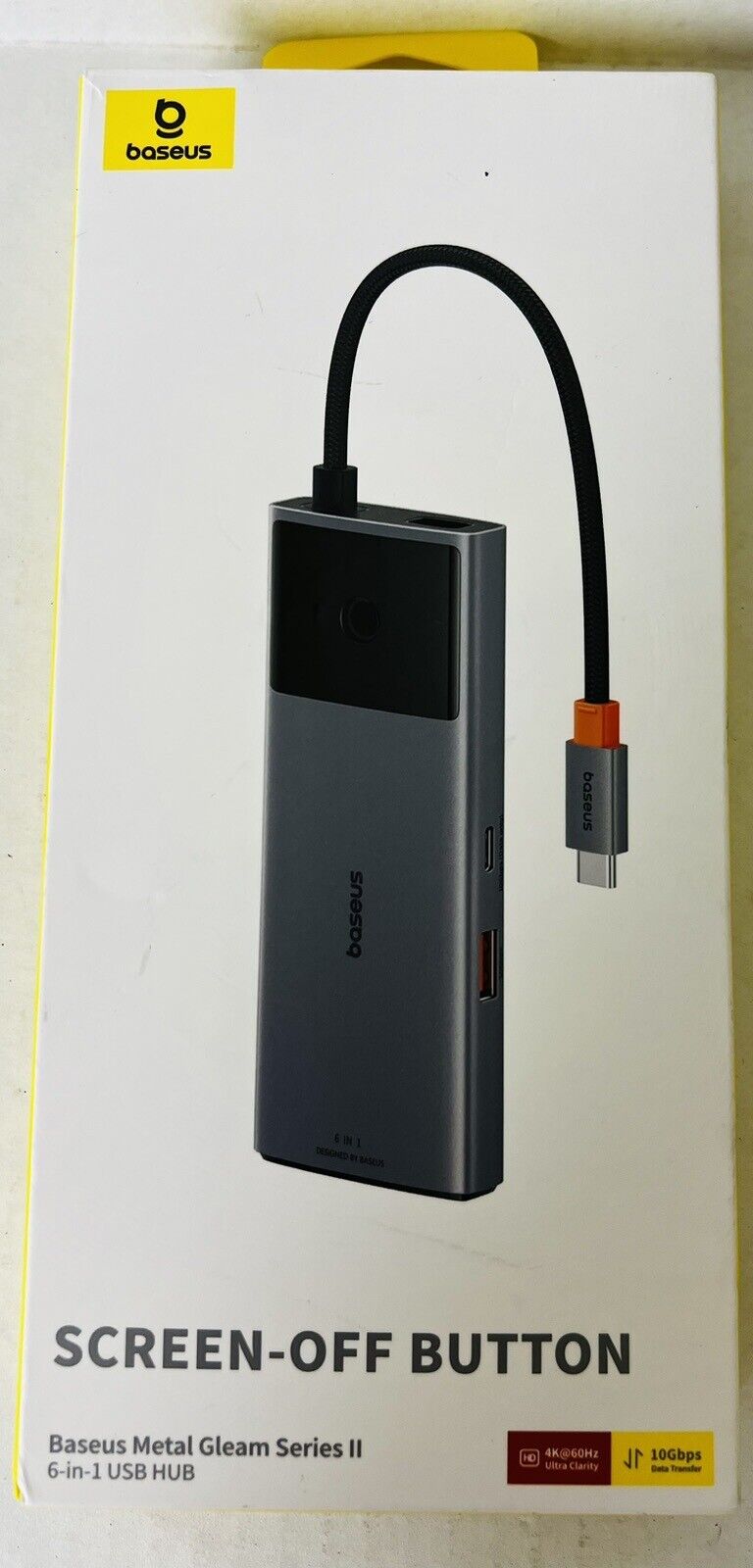 USB - Hub 6in1 Baseus Métal Gleam Séries II USB / Usb-C Pd /HDMI/RJ45