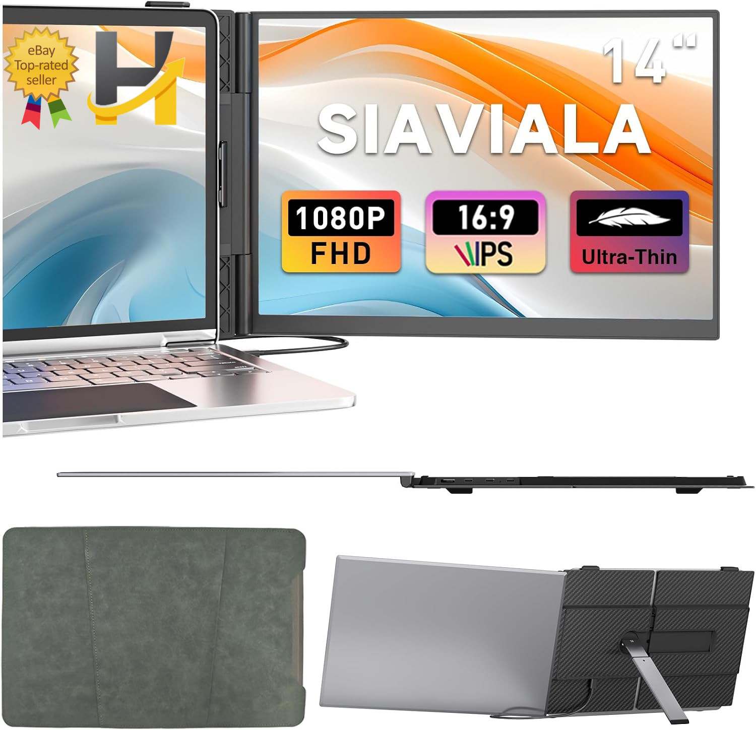 2025 Upgraded Laptop Screen Extender Ultra Thin 14” FHD 1080P Portable Monitor