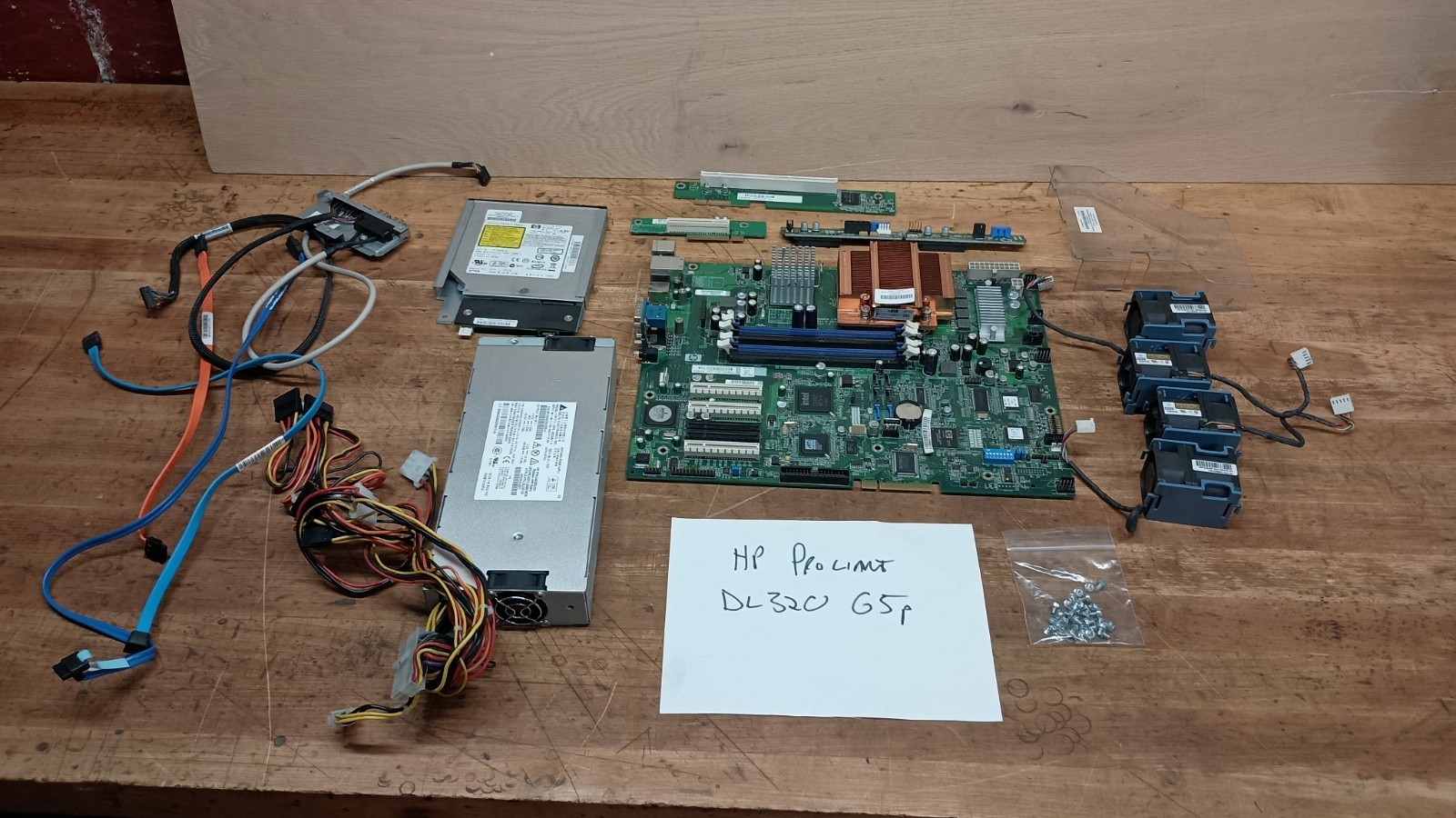 HP PROLIANT DL320 G5 1U RACK SERVER .  All boards and components. 1CPU.  No RAM.