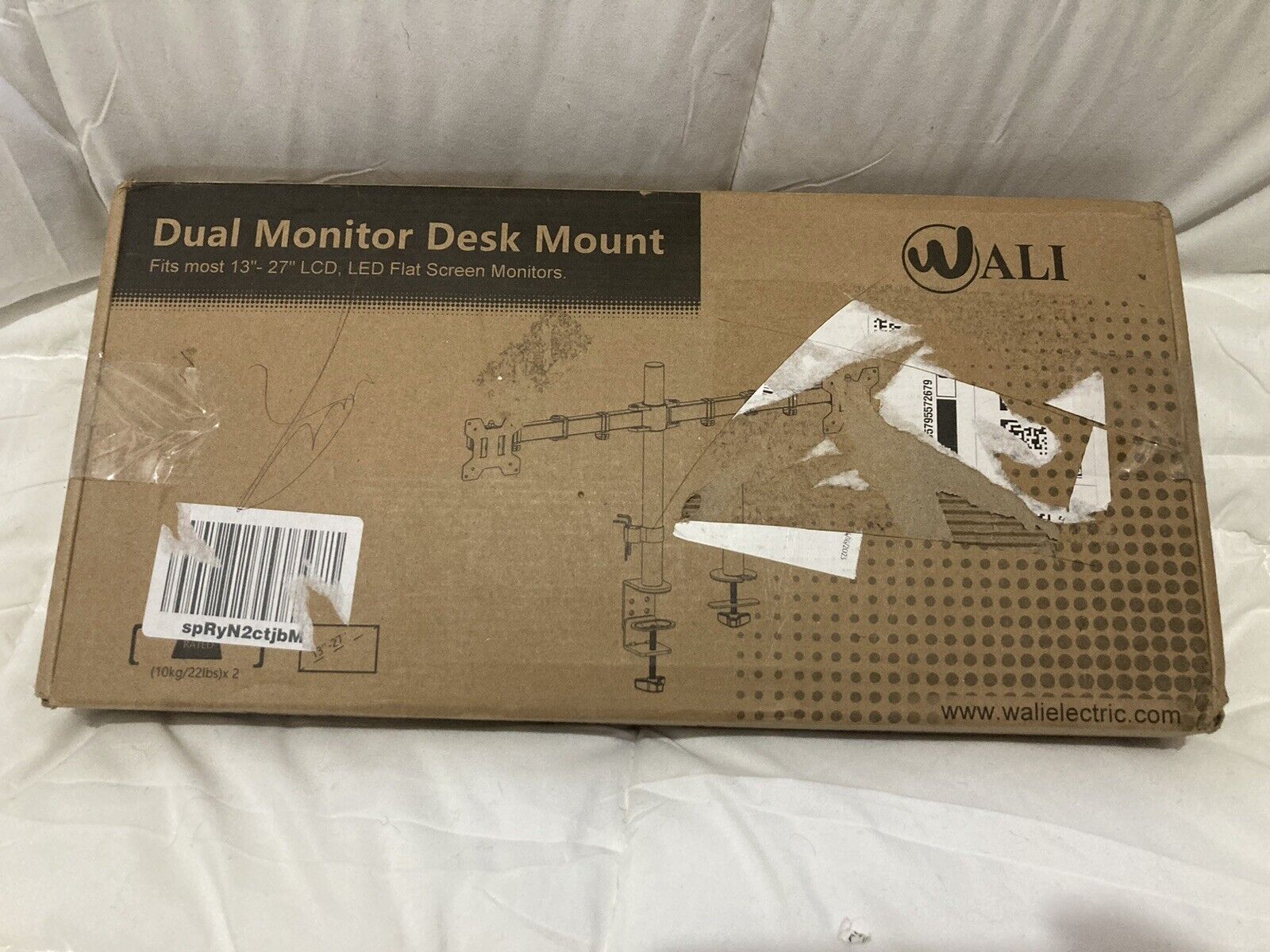 WALI GSDM002 Dual LCD Monitor Desk Mount - Black