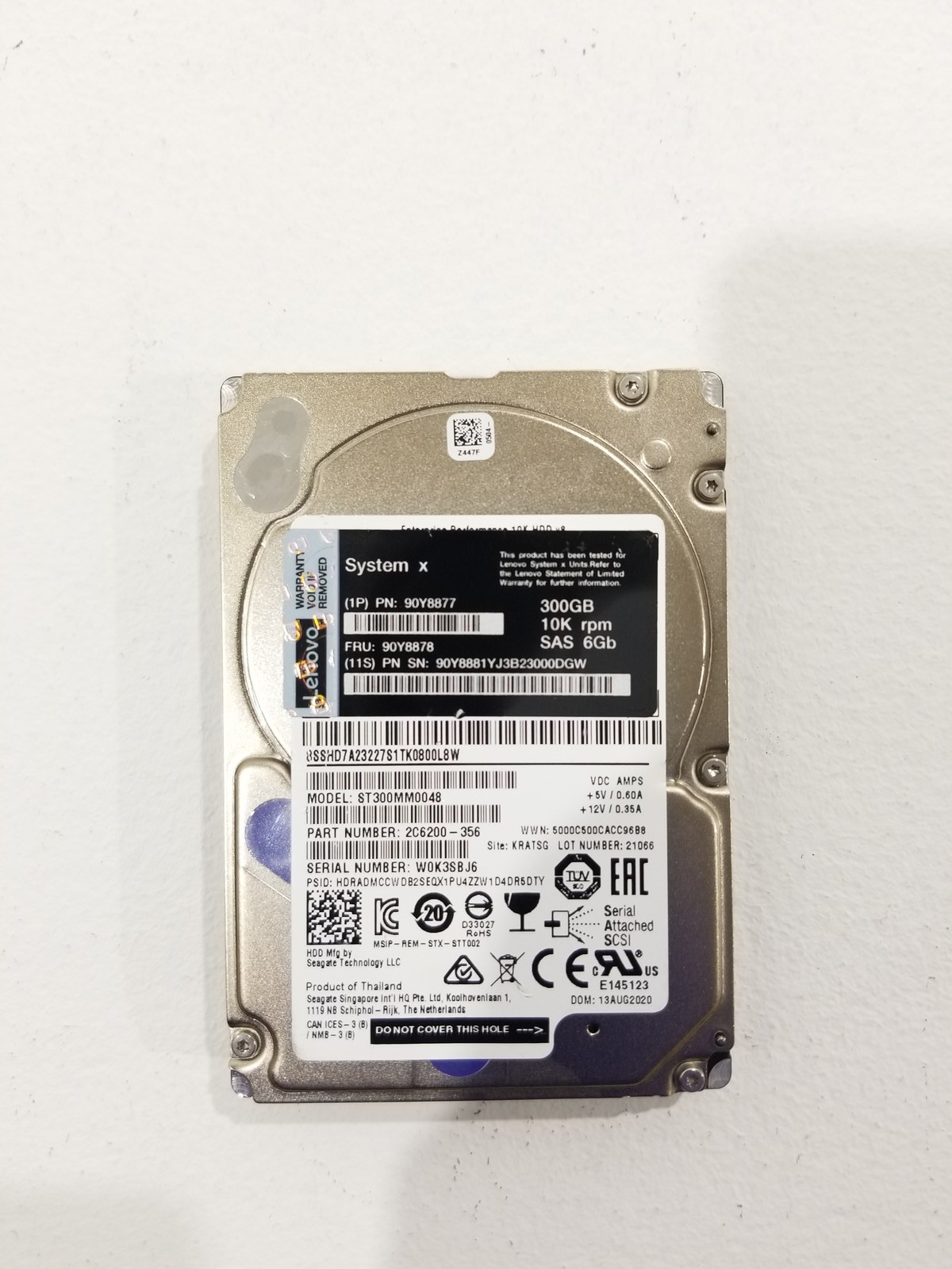 IBM ST300MM0048 300GB 2.5" 6Gb/s 10K RPM SAS Hard Drive FRU P/N: 90Y8877 Tested