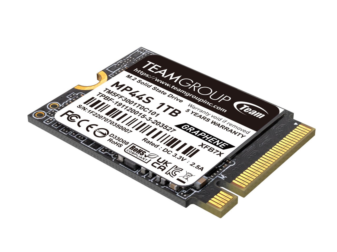 Group MP44S M.2 2230 1TB PCIe 4.0 x4 with NVMe, STEAM Deck Compatible, Team